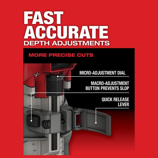 M18 FUEL Compact Router, 18V, Cordless, Tool-Only