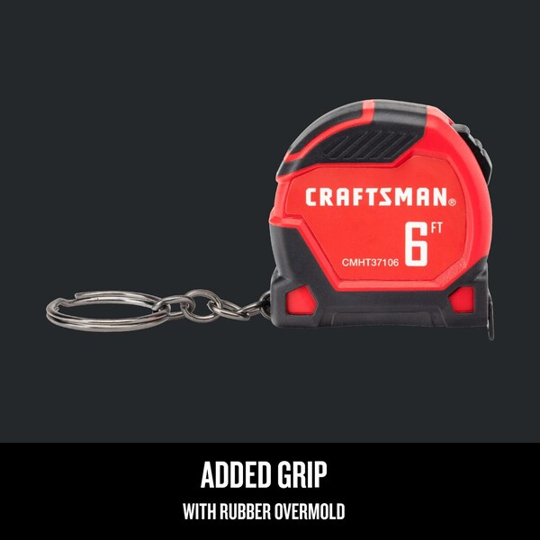 Key Chain Tape Measure, 6-Ft