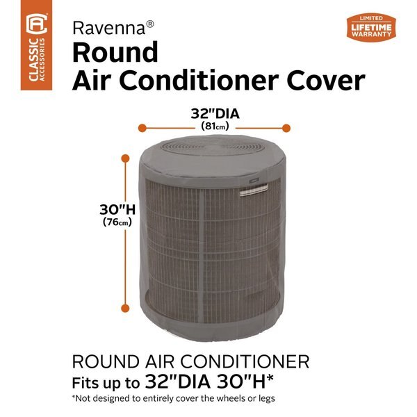Ravenna Round Air Conditioner Cover, Grey, 34