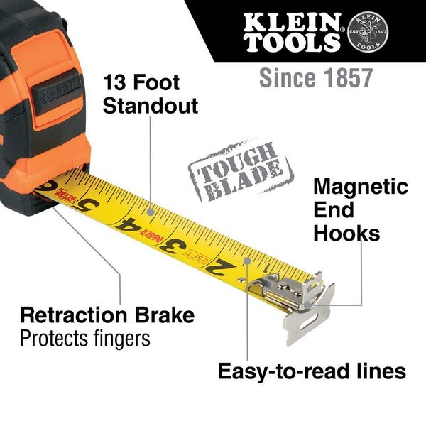 Tape Measure, 16-Foot Magnetic Double-Hook