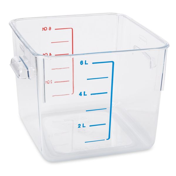 Square Storage Container, 6 qt, Clear