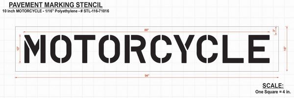 Pavement Stencil, Motorcycle, 10 in