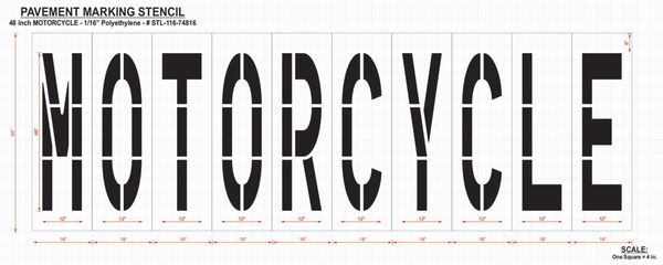 Pavement Stencil, Motorcycle, 48 in