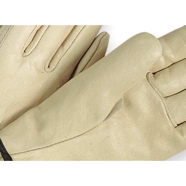 Leather Drivers Gloves, Cowhide, Full Finger, Shirred Slip-On, Medium, 1 Pair