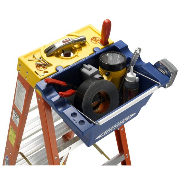 Fiberglass Stepladder, 12 ft Ladder Ht, 11 Steps, 300 lb, 78 1/4 in Base Spread, 33 7/8 in Bottom W