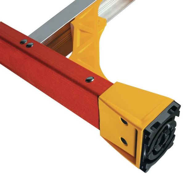 Fiberglass Stepladder, 12 ft Ladder Ht, 11 Steps, 300 lb, 78 1/4 in Base Spread, 33 7/8 in Bottom W