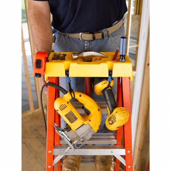 Fiberglass Stepladder, 12 ft Ladder Ht, 11 Steps, 300 lb, 78 1/4 in Base Spread, 33 7/8 in Bottom W