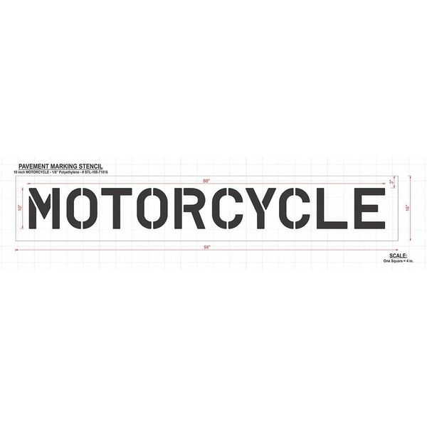 Pavement Stencil, Motorcycle, STL-108-71016