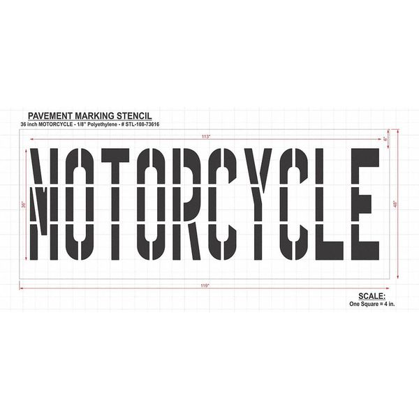 Pavement Stencil, Motorcycle, STL-108-73616