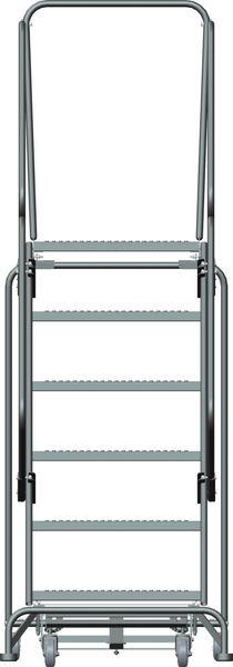 93 in H Steel Rolling Ladder, 6 Steps