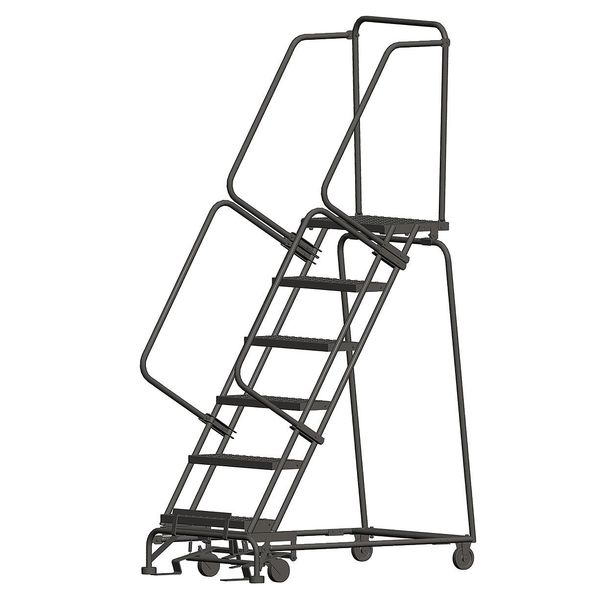 93 in H Steel Rolling Ladder, 6 Steps
