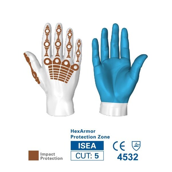 Cut Resistant Impact Gloves, A8 Cut Level, Uncoated, L, 1 PR