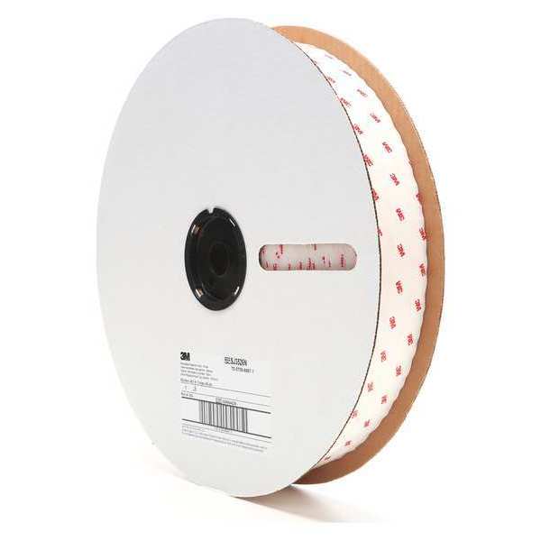 Reclosable Fastener, Rubber Adhesive, 150 ft, 2 in Wd, White, 2 PK